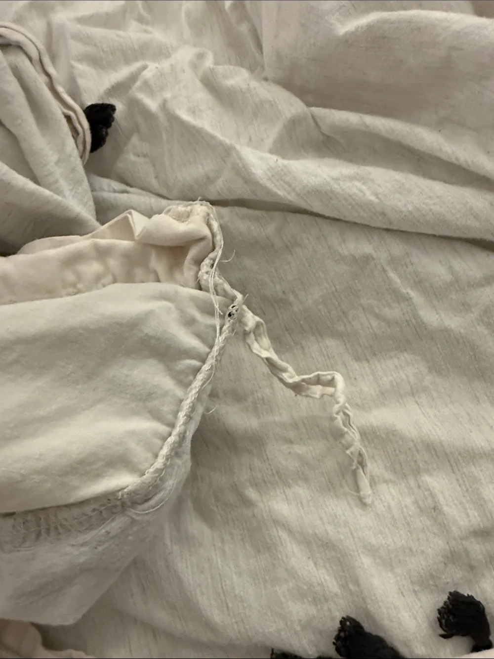 Opalhouse Cream Duvet Cover with Black Tassel Trim